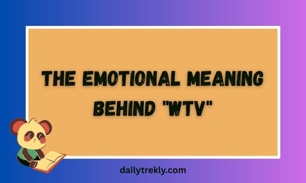 The Emotional Meaning Behind "WTV"