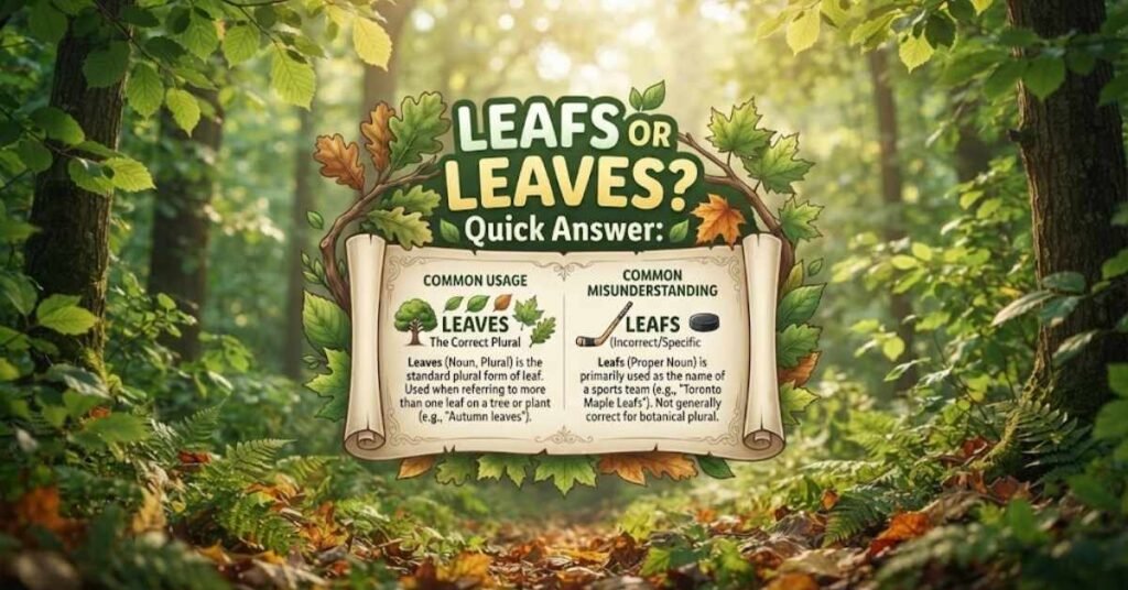 Leafs or Leaves – Quick Answer